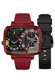 Nubeo Odyssey Triple Time Zone Chronograph Limited Edition Metallic Red