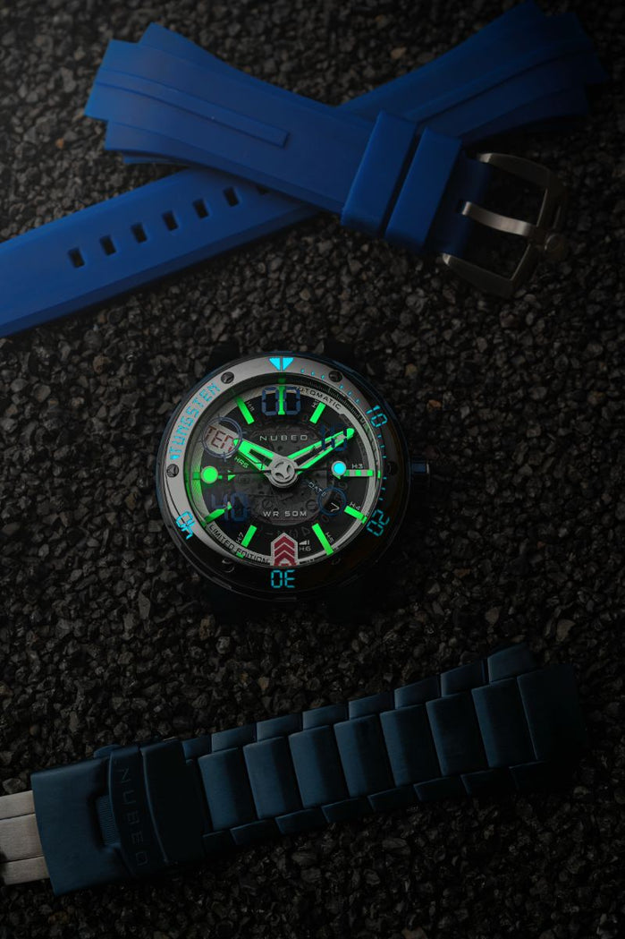 Nubeo Mariner 9 Automatic Limited Edition Interstellar Blue angled shot picture
