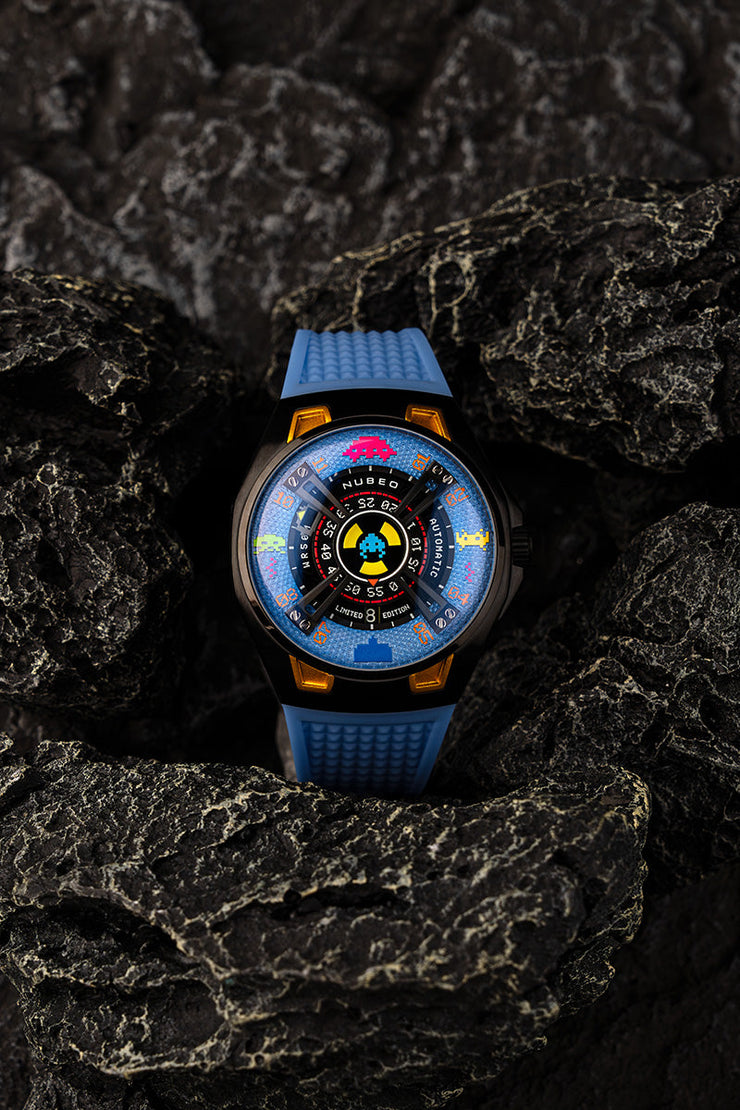 Nubeo OAO Automatic Space Invaders Limited Edition Cosmic Blue