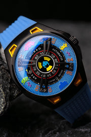 Nubeo OAO Automatic Space Invaders Limited Edition Cosmic Blue