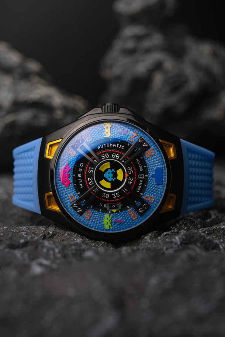 Nubeo OAO Automatic Space Invaders Limited Edition Cosmic Blue