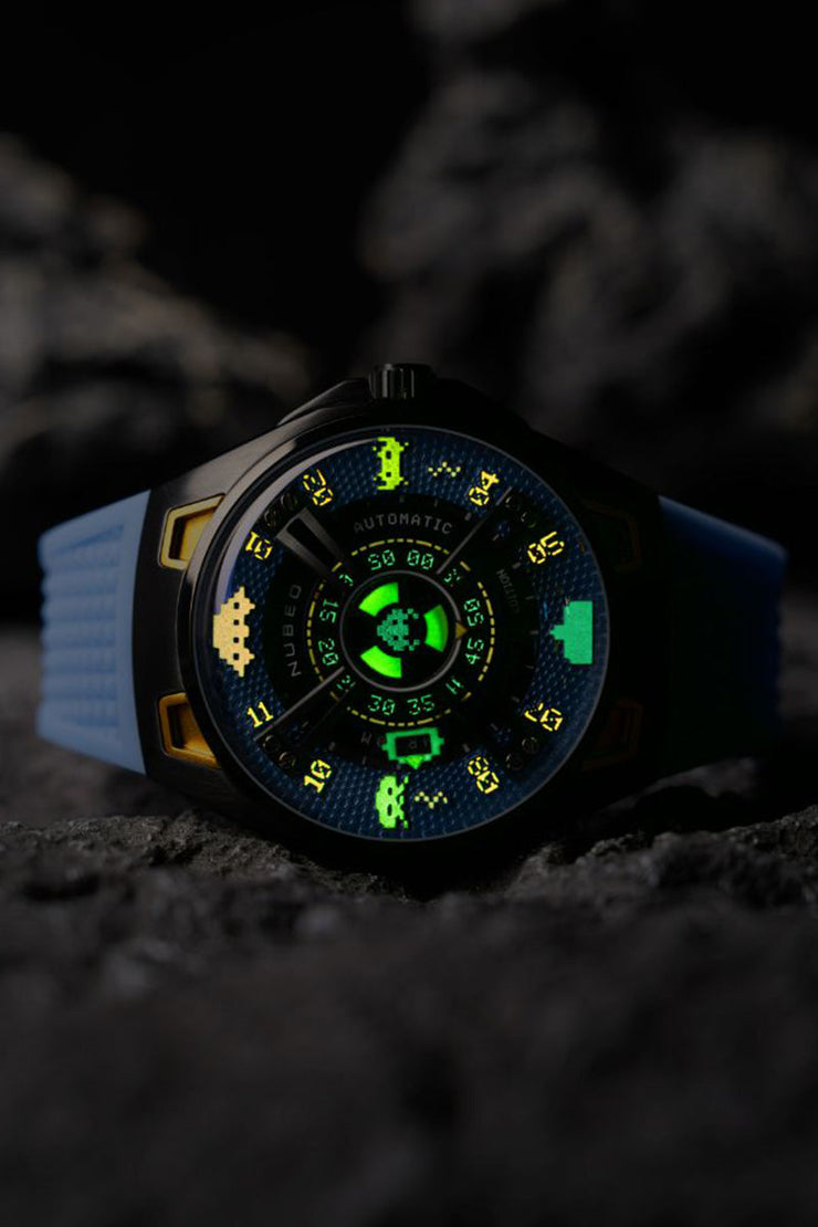 Nubeo OAO Automatic Space Invaders Limited Edition Cosmic Blue