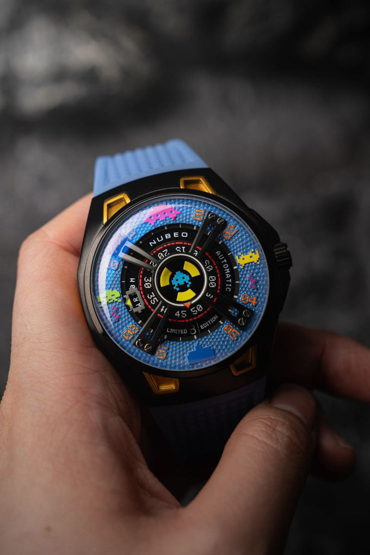 Nubeo OAO Automatic Space Invaders Limited Edition Cosmic Blue