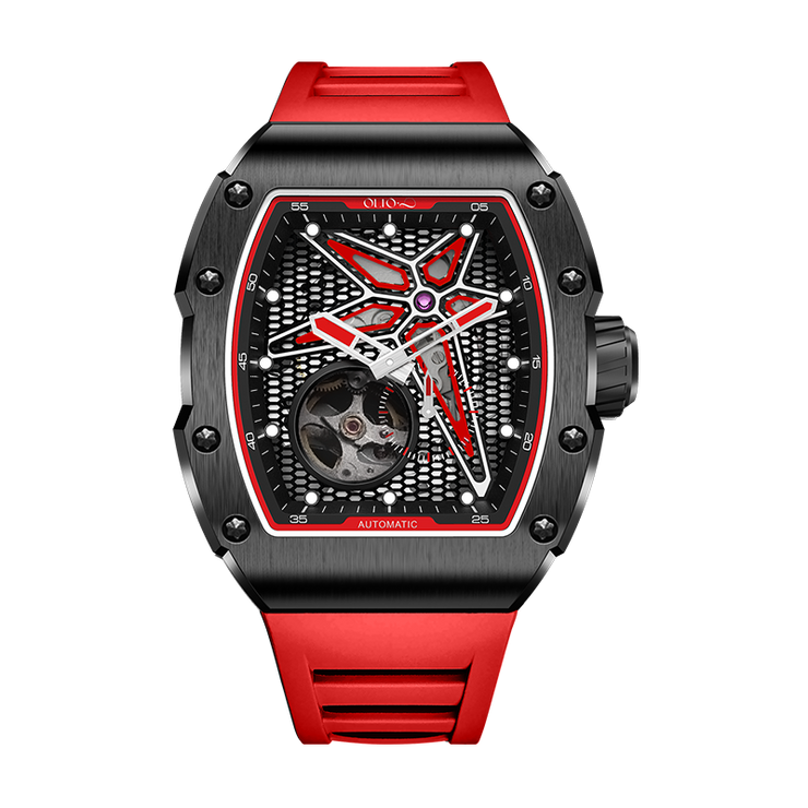 Olto-8 OLTO-8 REEF Skeleton Automatic Watch Red