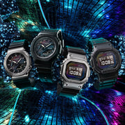 G-Shock GM2100 Rainbow Brick Wall Ana-Digi Black Silver