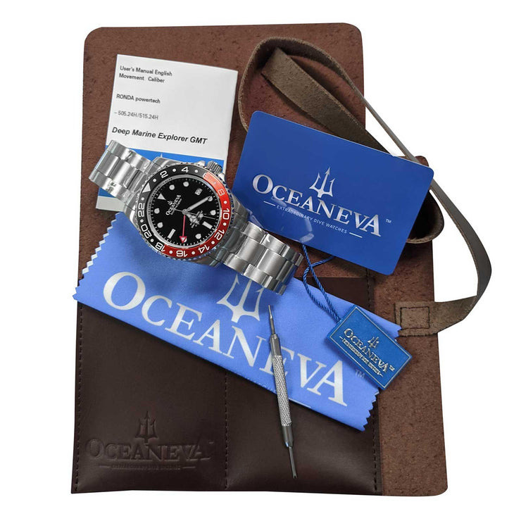 Oceaneva GMT Deep Marine Explorer 1250m Pro Diver Red Black