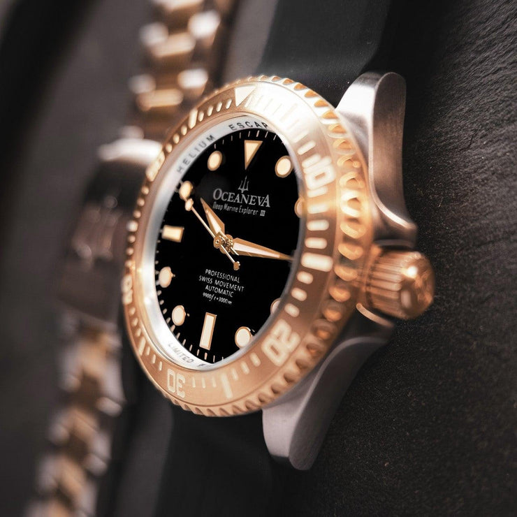 Oceaneva Deep Marine Explorer III 3000M Pro Diver Automatic Rose Gold Limited Edition