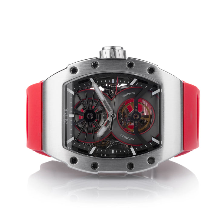 Olto-8 OLTO-8 SHOT Skeleton Automatic Watch Red