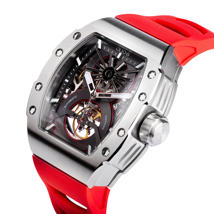 Olto-8 OLTO-8 SHOT Skeleton Automatic Watch Red