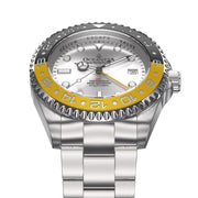 Oceaneva GMT Deep Marine Explorer 1250M Pro Diver Automatic Silver Yellow