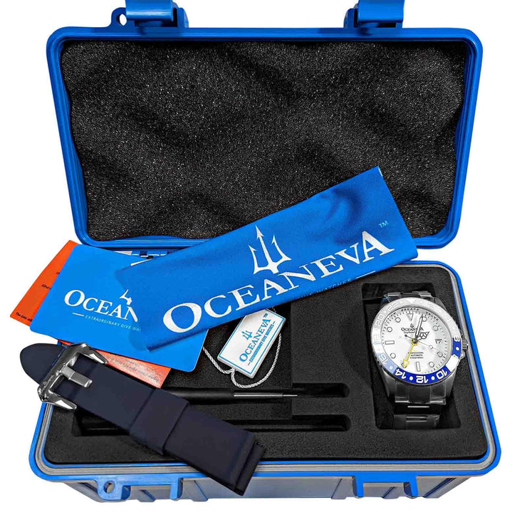 Oceaneva GMT Titanium Deep Marine Explorer 1250M Automatic White Blue