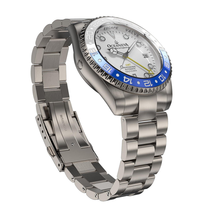 Oceaneva GMT Titanium Deep Marine Explorer 1250M Automatic White Blue