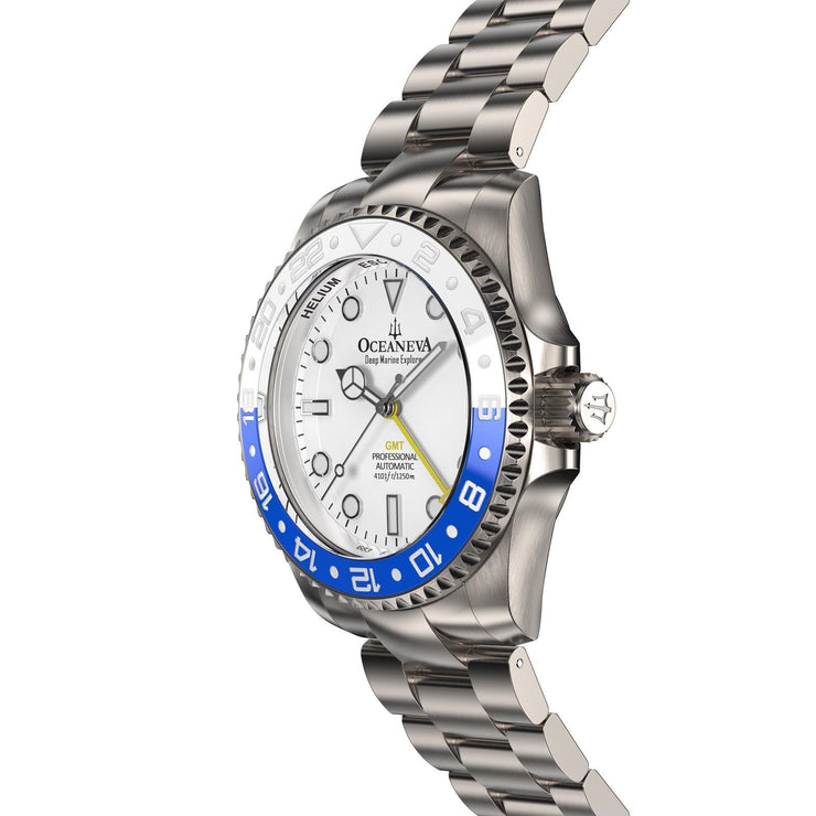 Oceaneva GMT Titanium Deep Marine Explorer 1250M Automatic White Blue