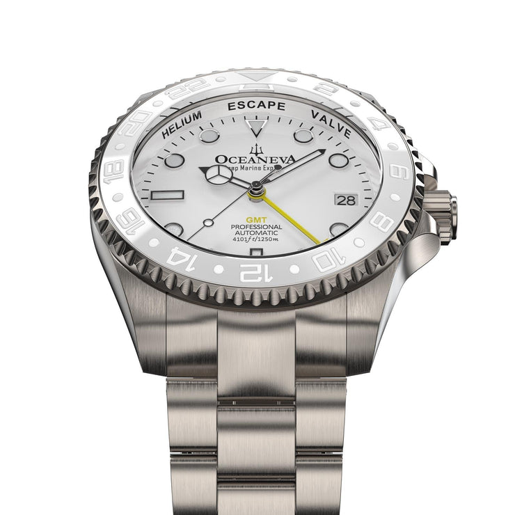 Oceaneva GMT Titanium Deep Marine Explorer 1250M Automatic All White