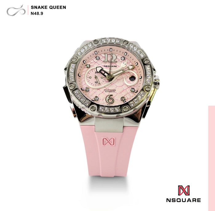 NSQUARE SnakeQueen Automatic 39mm N48.9 Pure Pink angled shot picture