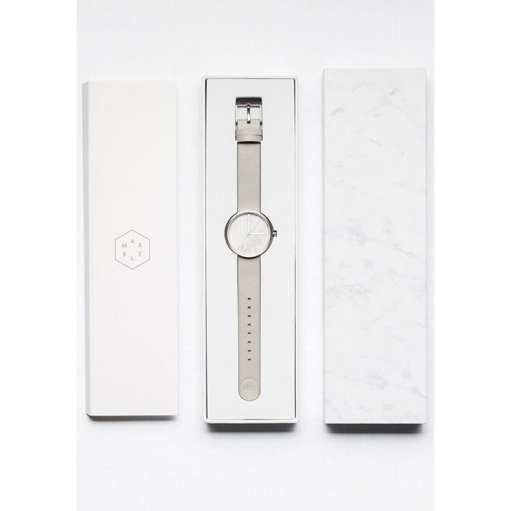 AARK Collective Marble Carrara White Italian Leather - Watches.com - MARBLE - CARRARA