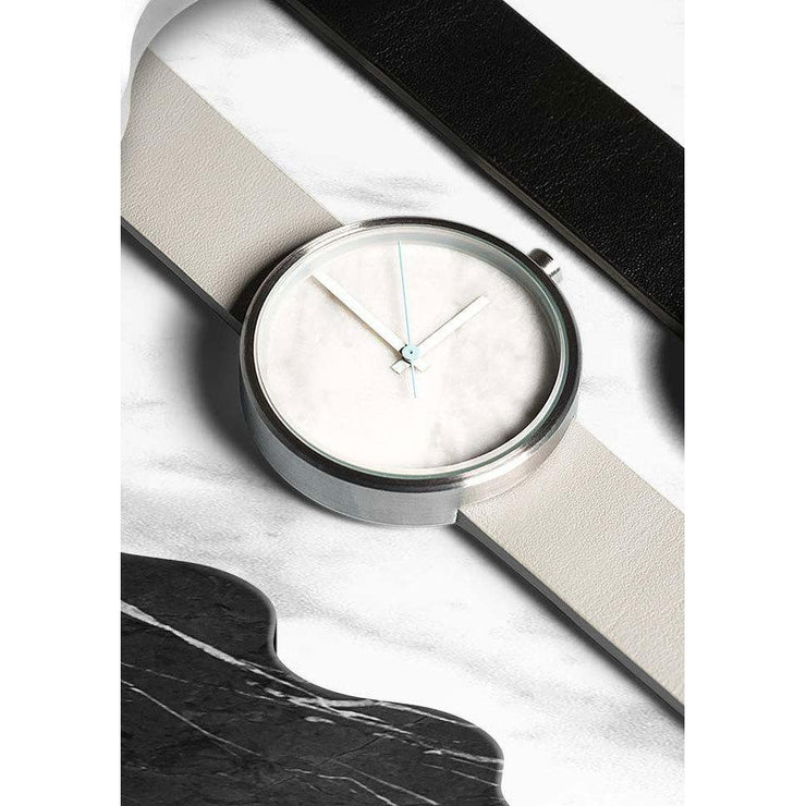 AARK Collective Marble Carrara White Italian Leather - Watches.com - MARBLE - CARRARA