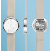 AARK Collective Marble Carrara White Italian Leather - Watches.com - MARBLE - CARRARA