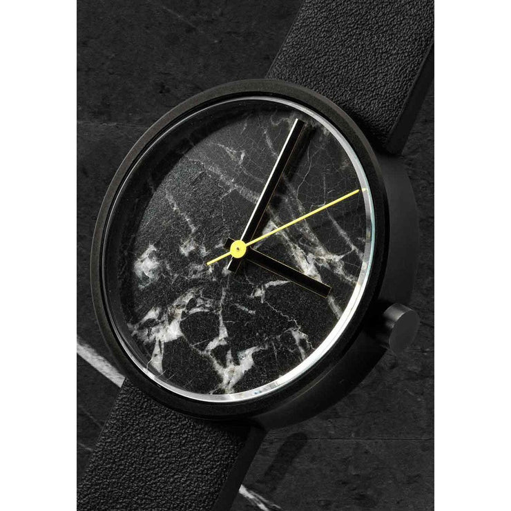 AARK Collective Marble Nero Black Italian Leather - Watches.com - MARBLE - NERO