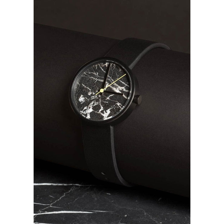 AARK Collective Marble Nero Black Italian Leather - Watches.com - MARBLE - NERO