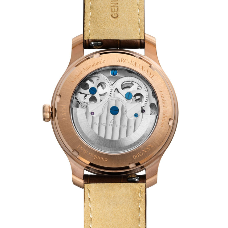 Archetype Archer Automatic Rose Gold Brown - Watches.com - ARC - 4422 - 13L