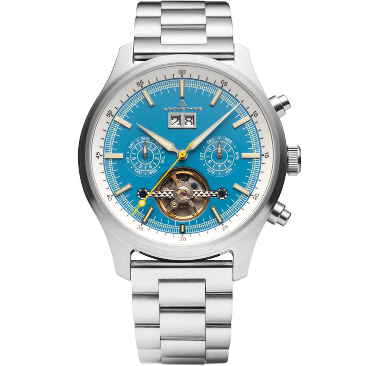 Archetype Blackhawk Automatic Calendar Sky Blue - Watches.com - BHK - 1170 - 01B