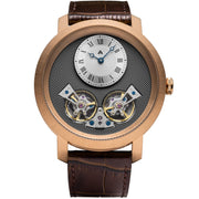 Archetype Caspian Automatic Rose Gold Silver Brown - Watches.com - CSP - 4421 - 13L