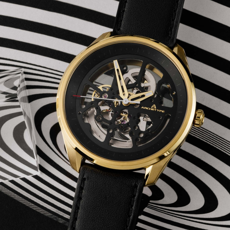 Archetype Nemesis Automatic Gold Black - Watches.com - NMS - 5553 - 03L