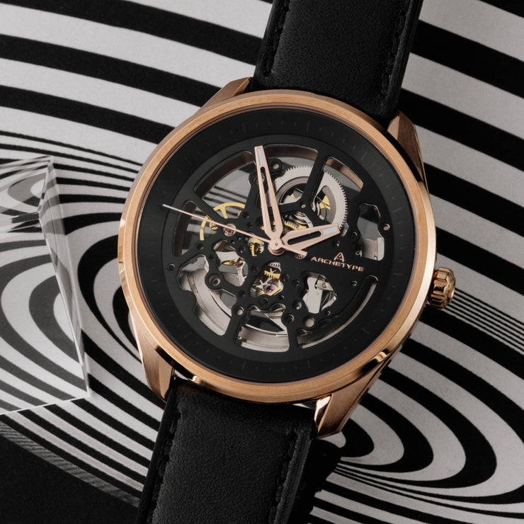 Archetype Nemesis Automatic Rose Gold Black - Watches.com - NMS - 4443 - 03L