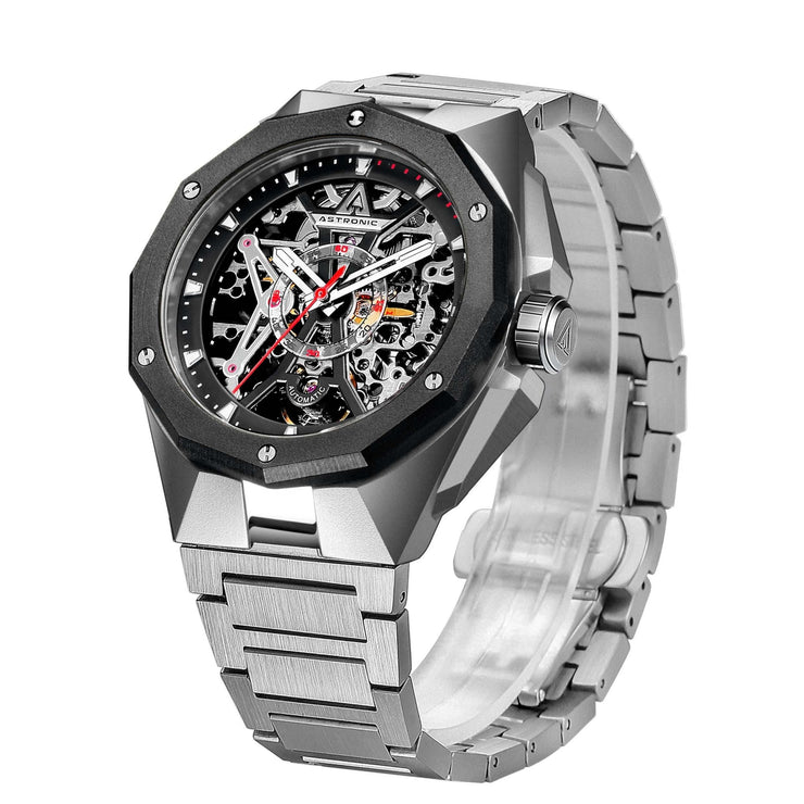 Astronic Apache Skeleton Automatic Black SS - Watches.com - AVE - 64B - BK