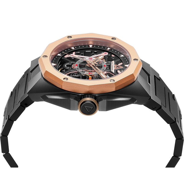 Astronic Apache Skeleton Automatic Rose Gold SS - Watches.com - AVE - 64B - RG