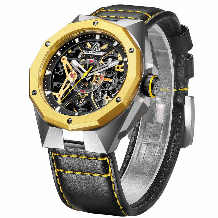 Astronic Apache Skeleton Automatic Yellow - Watches.com - AVE - 64S - YE