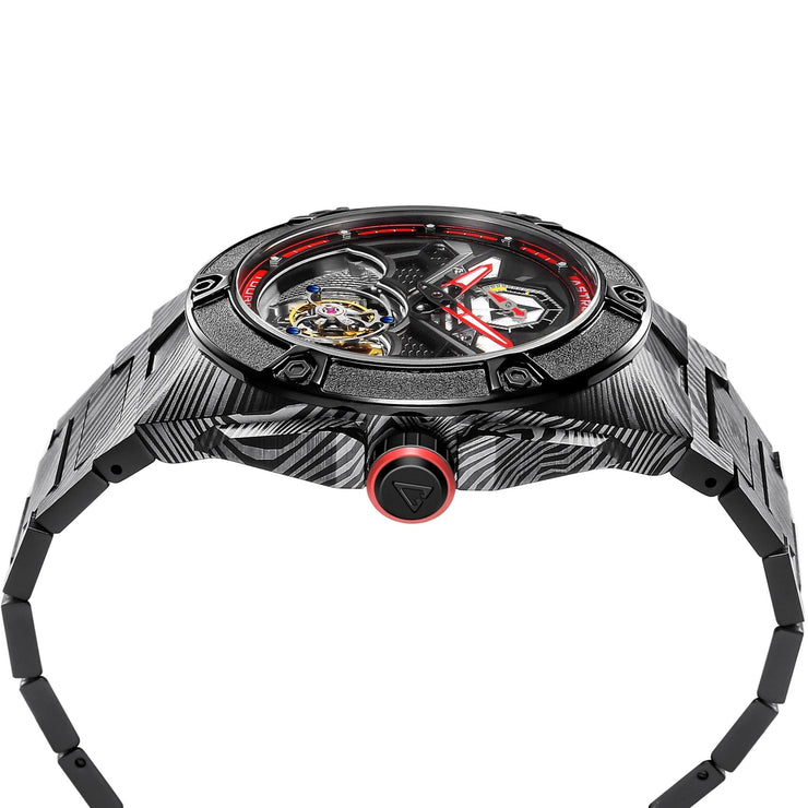 Astronic Nighthawk Tourbillon Black Wave SS - Watches.com - STL - 117B - WV