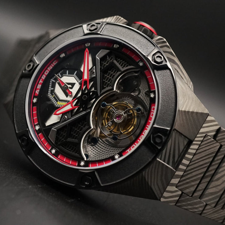 Astronic Nighthawk Tourbillon Black Wave SS - Watches.com - STL - 117B - WV