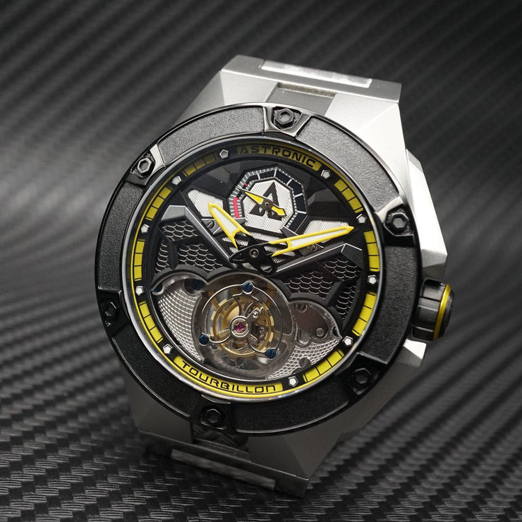 Astronic Nighthawk Touribillon Yellow SS - Watches.com - STL - 117B - YE