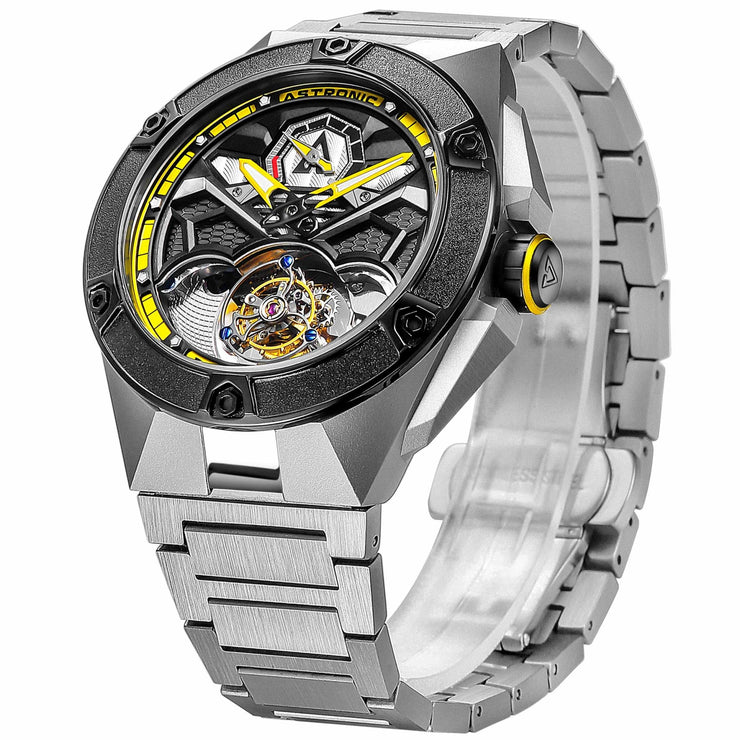 Astronic Nighthawk Touribillon Yellow SS - Watches.com - STL - 117B - YE