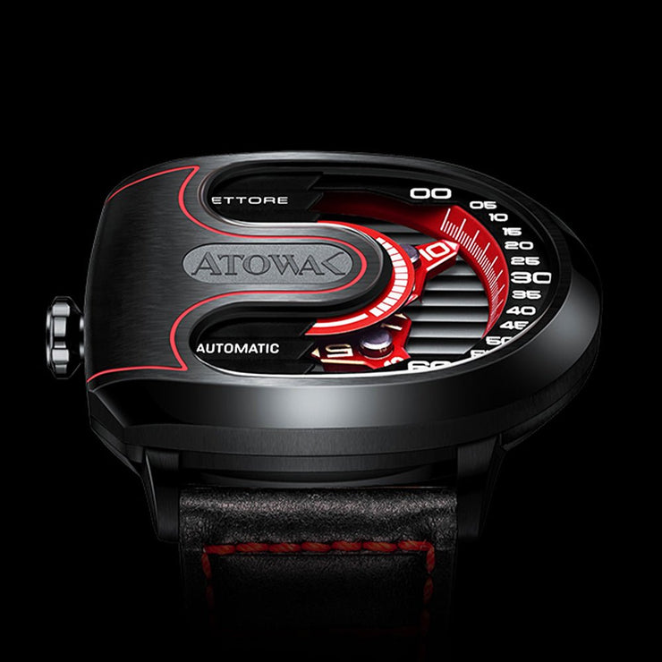 Atowak Ettore Drift 4 - Arm Automatic Wandering Hour Black Red - Watches.com - ET12 - S3888