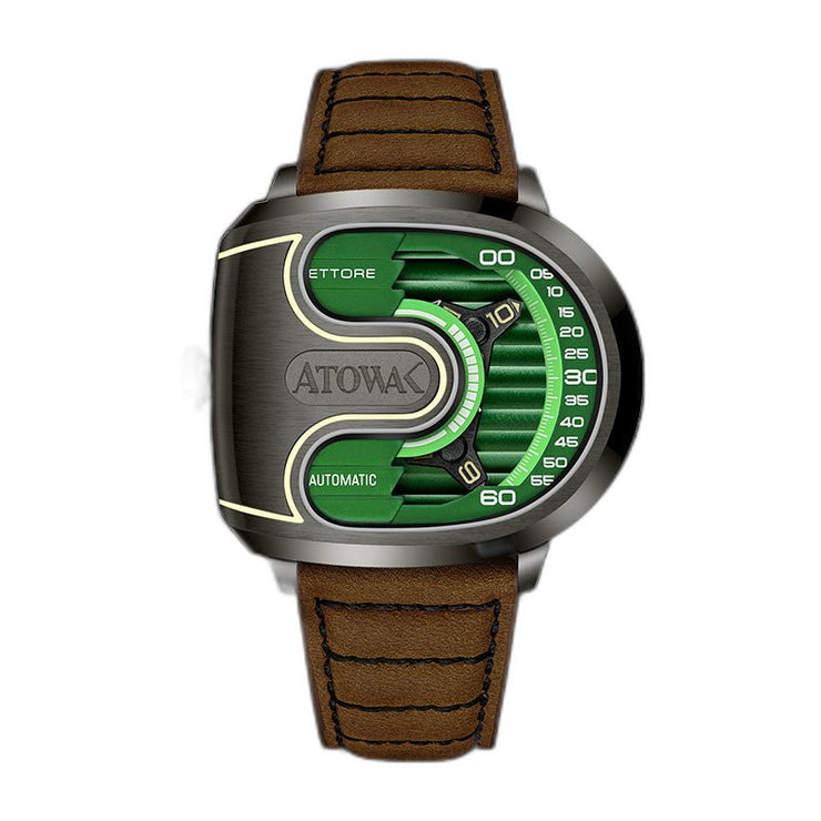 Atowak Ettore Drift 4 - Arm Automatic Wandering Hour Dark Green - Watches.com - ET12 - S2972