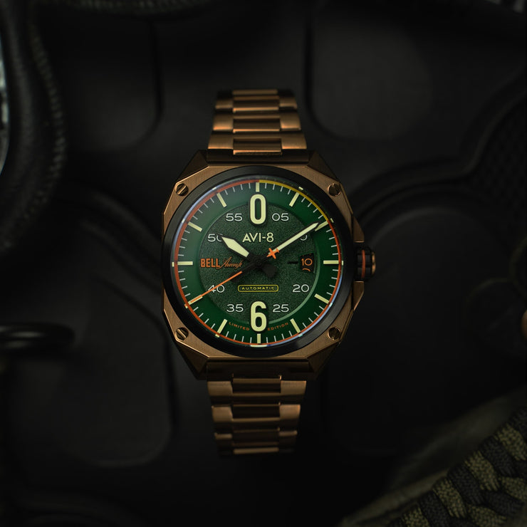 AVI - 8 Bell X - 1 Glamorous Glennis Automatic Limited Edition Mojave Green - Watches.com - AV - 4106 - 44