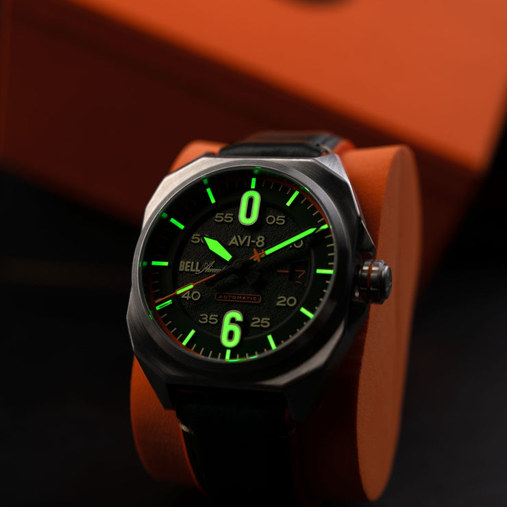 AVI - 8 Bell X - 1 Machbuster Automatic Cavalier Green - Watches.com - AV - 4115 - 05