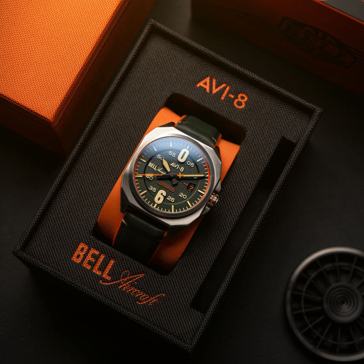 AVI - 8 Bell X - 1 Machbuster Automatic Cavalier Green - Watches.com - AV - 4115 - 05