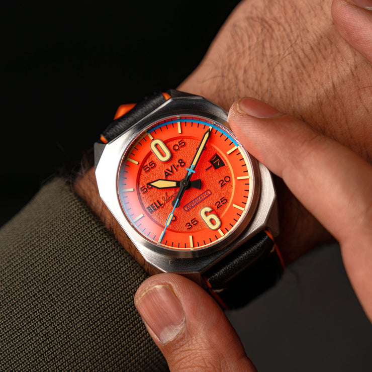 AVI - 8 Bell X - 1 Machbuster Automatic Retro Orange - Watches.com - AV - 4115 - 02