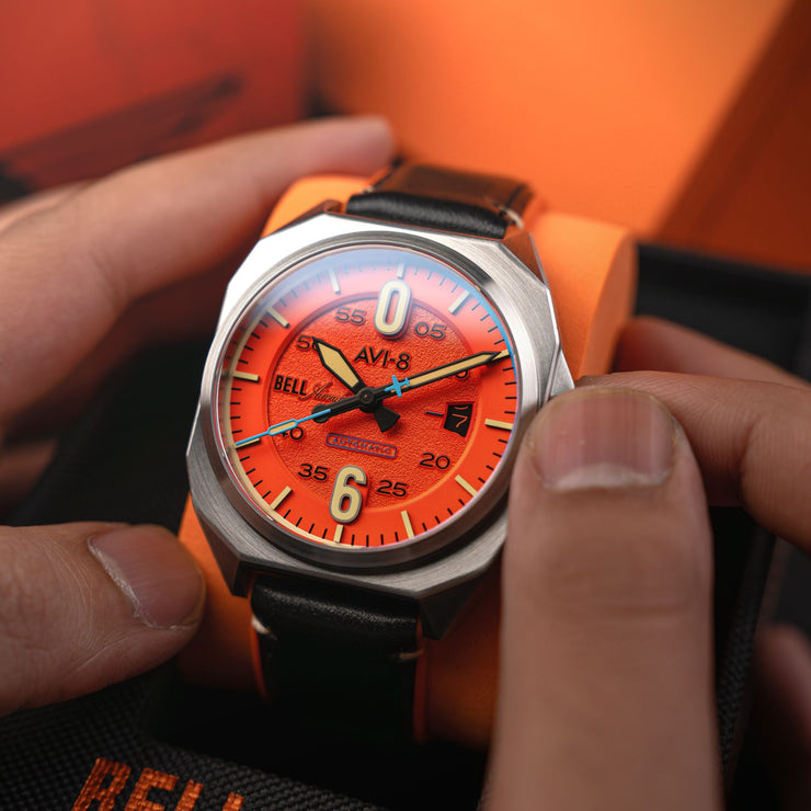 AVI - 8 Bell X - 1 Machbuster Automatic Retro Orange - Watches.com - AV - 4115 - 02