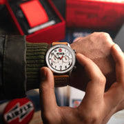 AVI - 8 Carey Dual Time Airfix Edition Silver White - Watches.com - AV - 4088 - 06