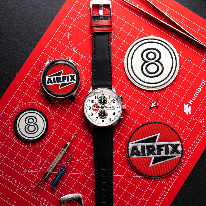 AVI-8 Classic Chronograph Airfix Edition Deco Grey angled shot picture