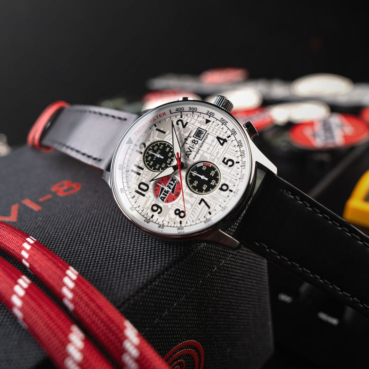 AVI - 8 Classic Chronograph Airfix Edition Deco Grey - Watches.com - AV - 4011 - 1C