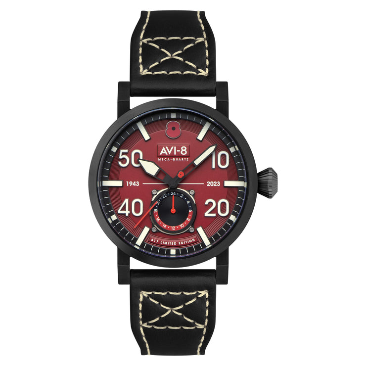 AVI - 8 Dambuster 80Th Anniversary Royal British Legion Meca - Quartz Limited Edition Merlot Red - Watches.com - AV - 4108 - RBL - 04