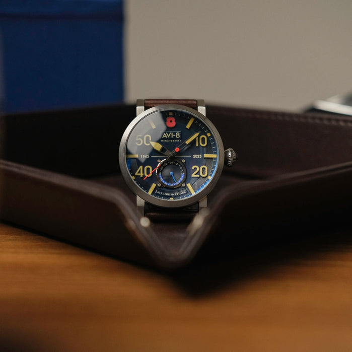 AVI-8 Dambuster 80Th Anniversary Royal British Legion Meca-Quartz Limited Edition Navy Blue angled shot picture