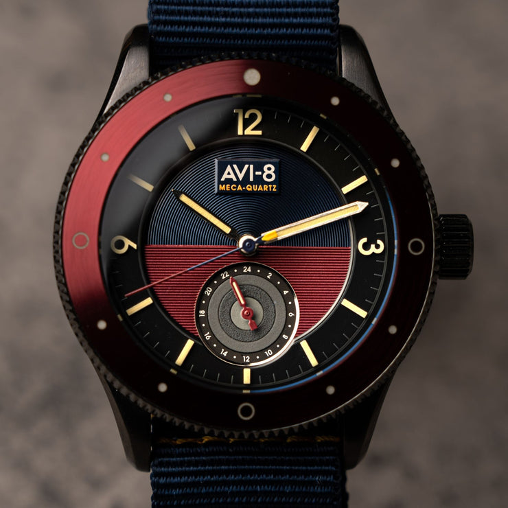 AVI - 8 Flyboy Airmaster Sector Meca - Quartz Navy Blue - Watches.com - AV - 4112 - 04