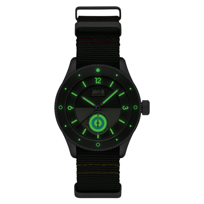 AVI-8 Flyboy Airmaster Sector Meca-Quartz Vert Green angled shot picture